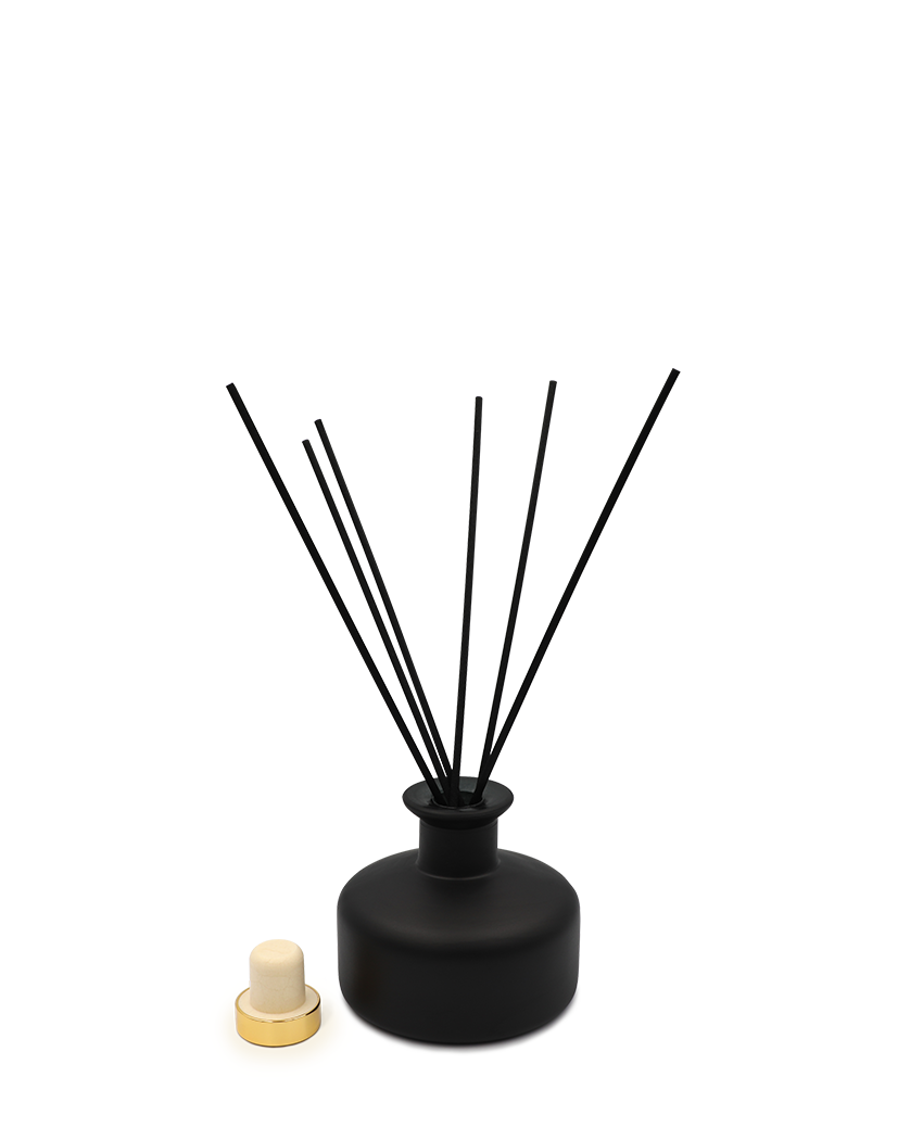 Classic Matte Round  Glass Diffuser - Black Frosted - 180 ML - 3007