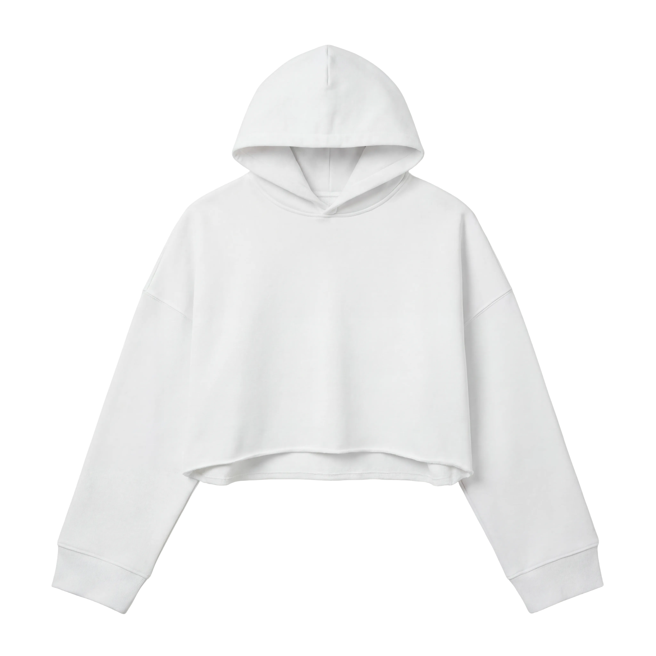 Cropped hoodie flat product view
