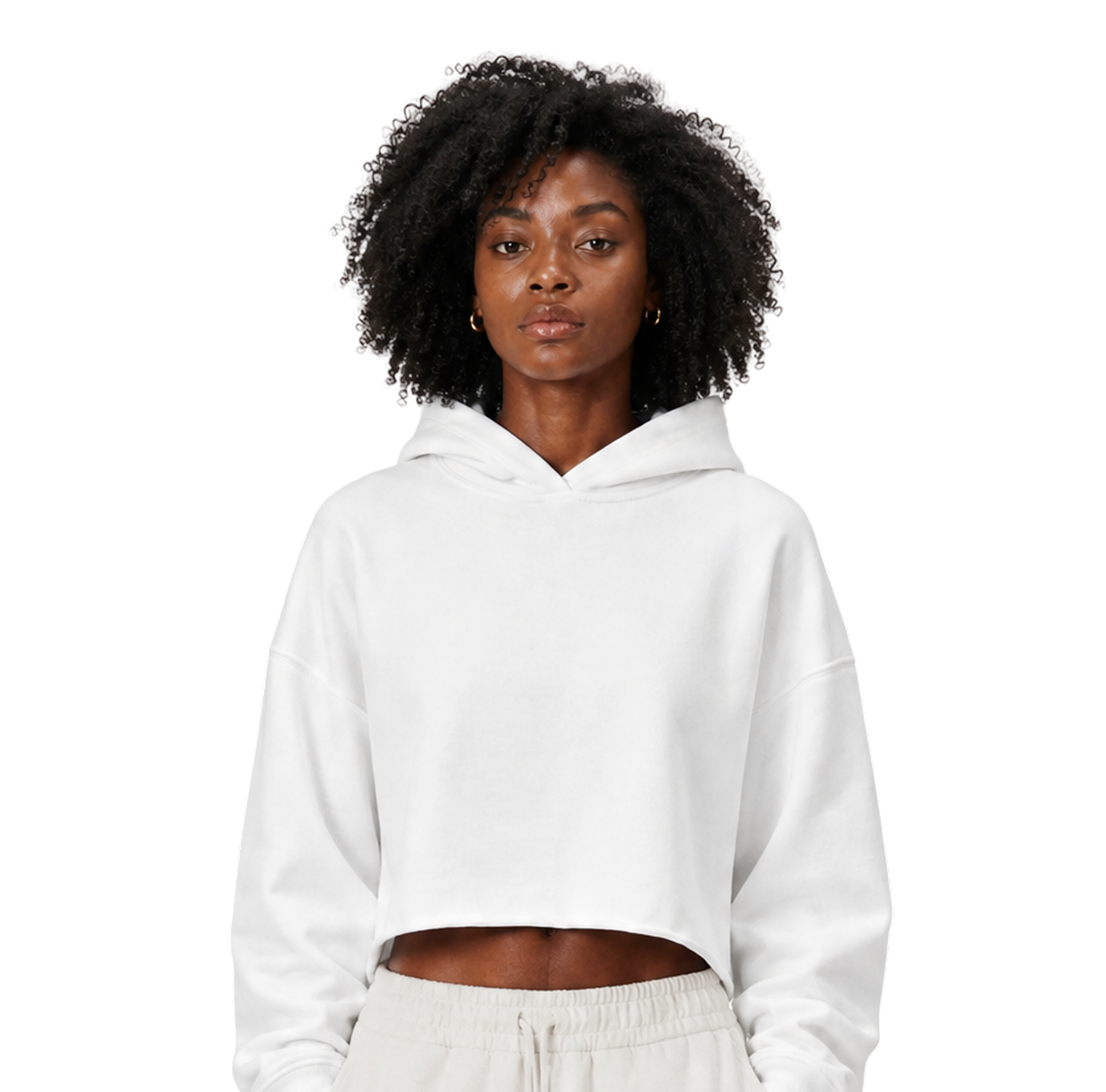 Cropped hoodie front view