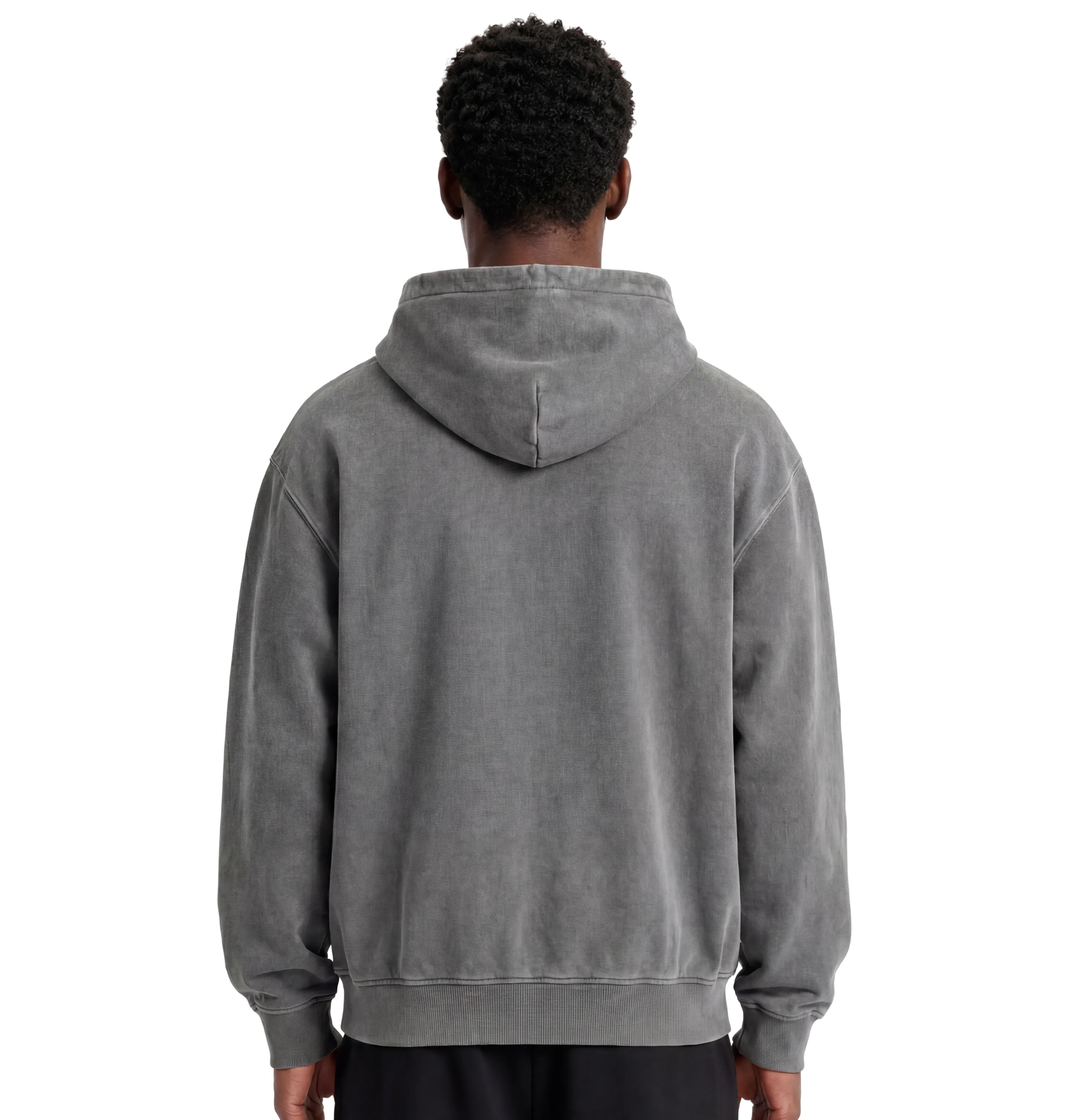 Grey hoodie back view