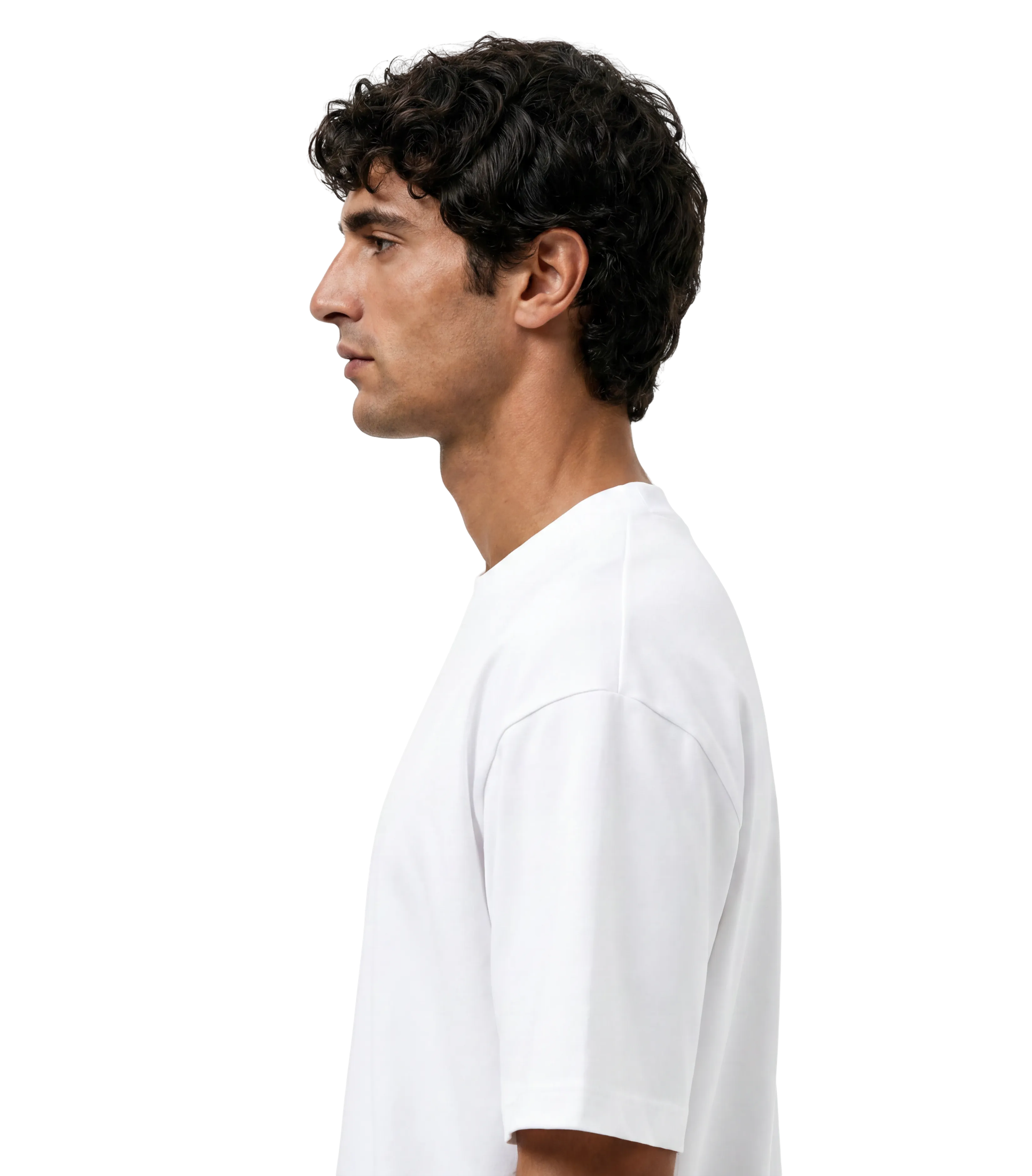 White T-shirt side view
