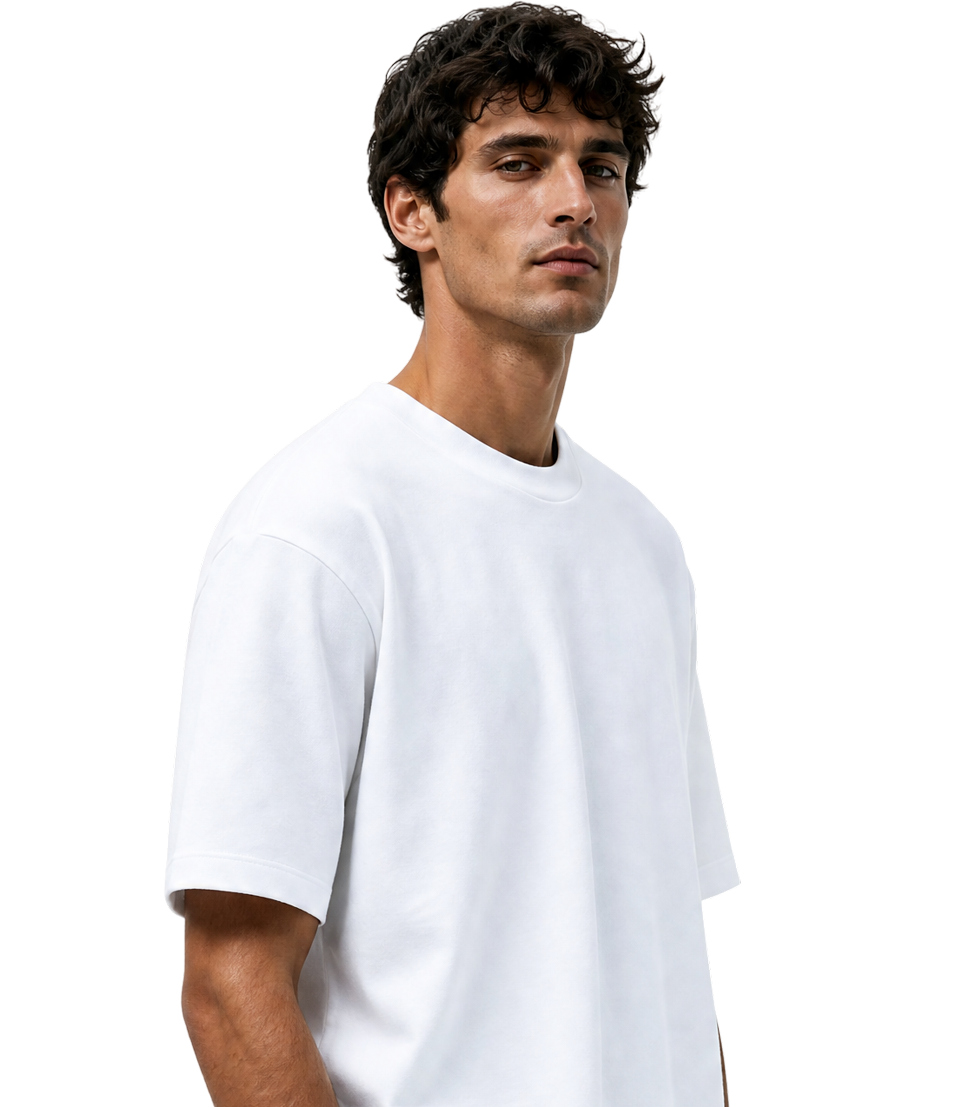 White T-shirt three-quarter view